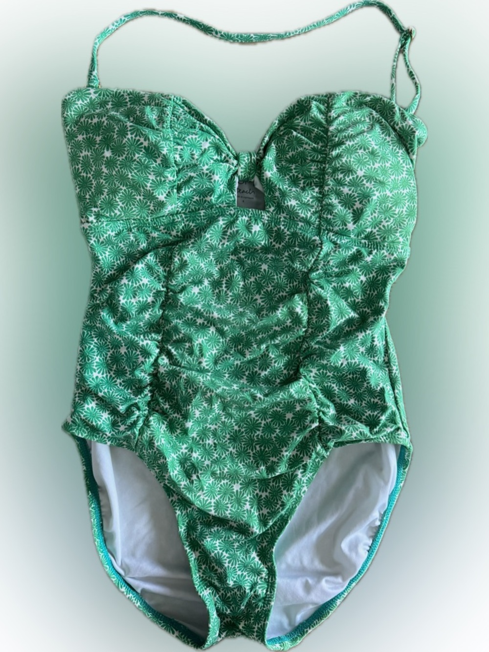LOFT Green Floral Ladies One-Piece Swimsuit